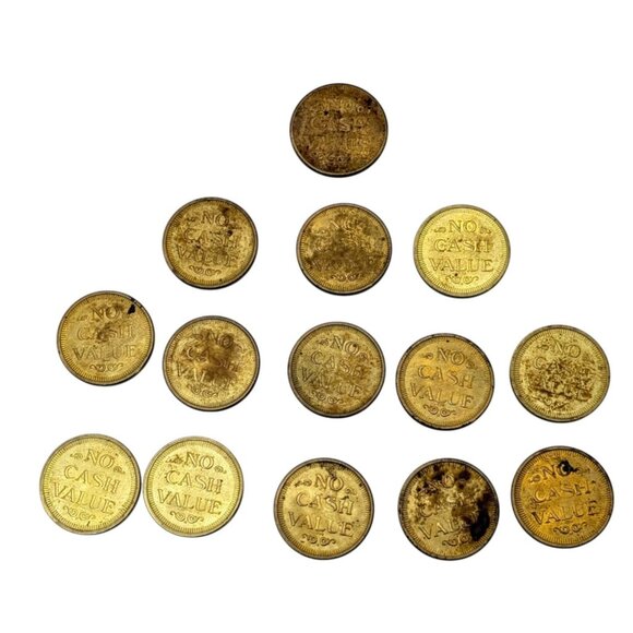 Tokens Metal Lot 18 No Cash Value Exonumia Amusement Car Wash - Picture 9 of 12